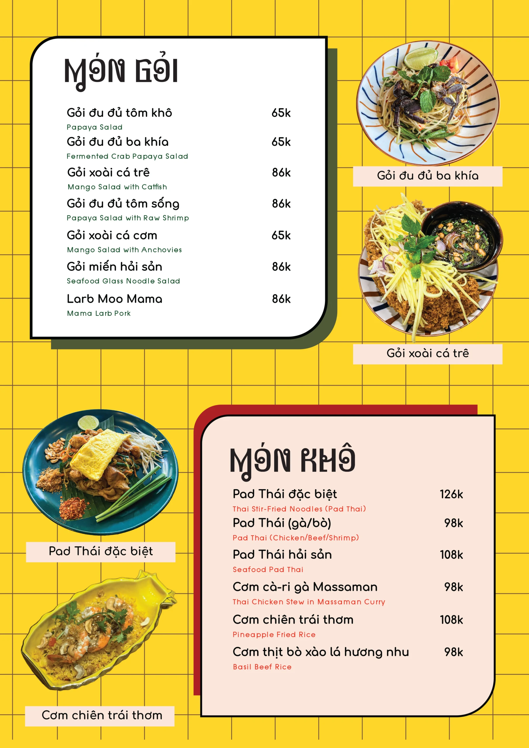 Menu trưa MamaThai